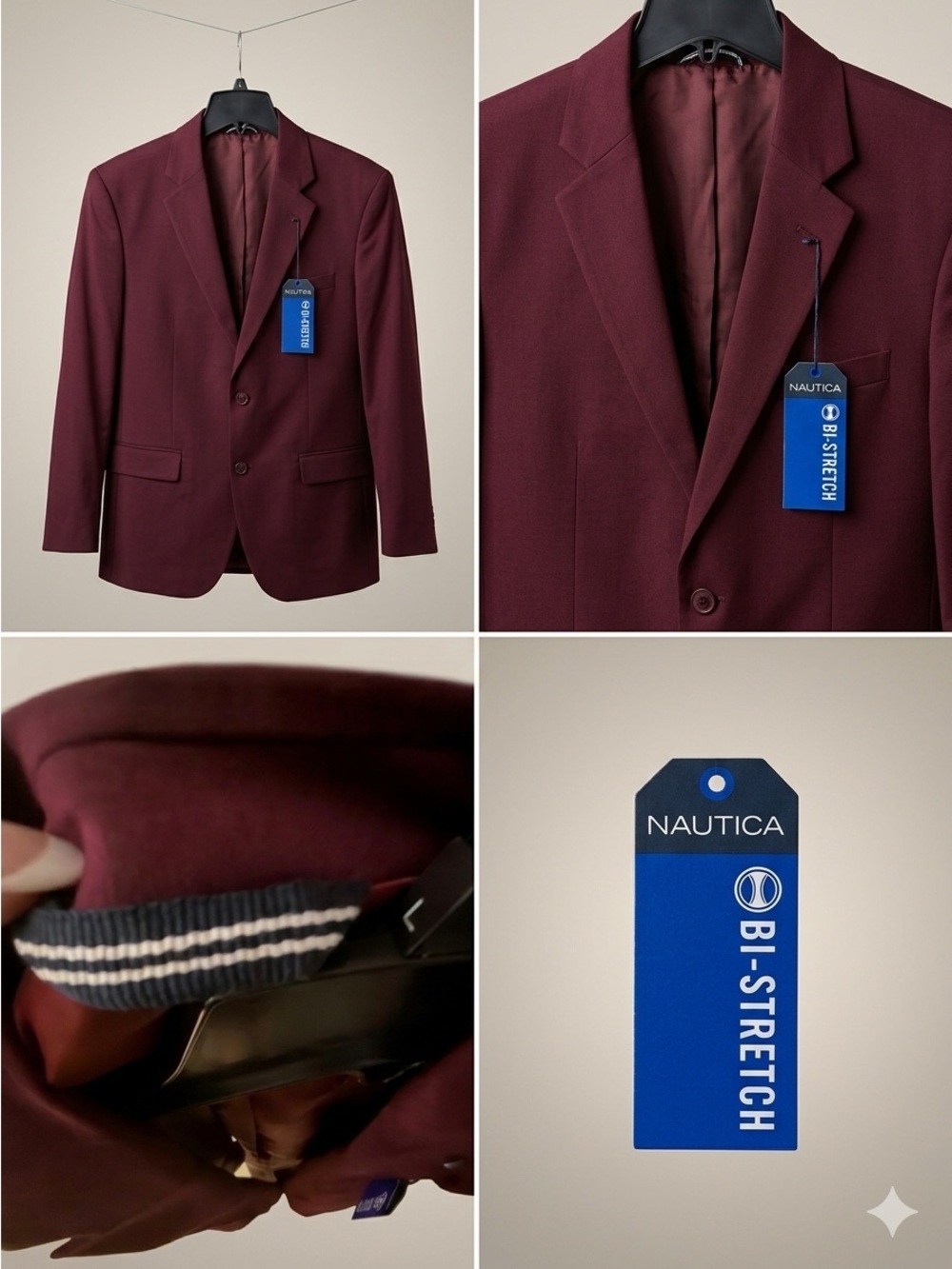 Nautica Men's Burgundy Sport Coat Blazer